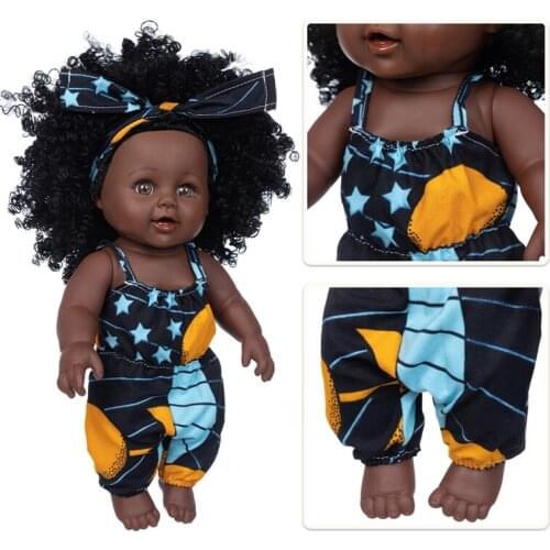 30cm Jumpsuit New baby dolls silicone African viny 12inch Reborn baby poupee boneca baby soft toy gift todder
