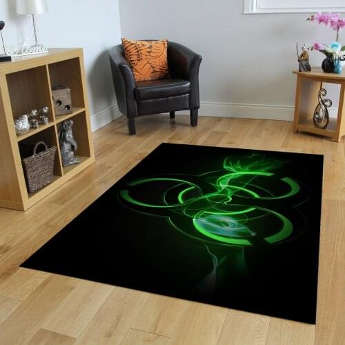 Abstract Green Pattern Carpet, Modern Rug, Corridor Carpet, 3d Print Carpet, Kids Room Rugs,Arts Rug,msig14