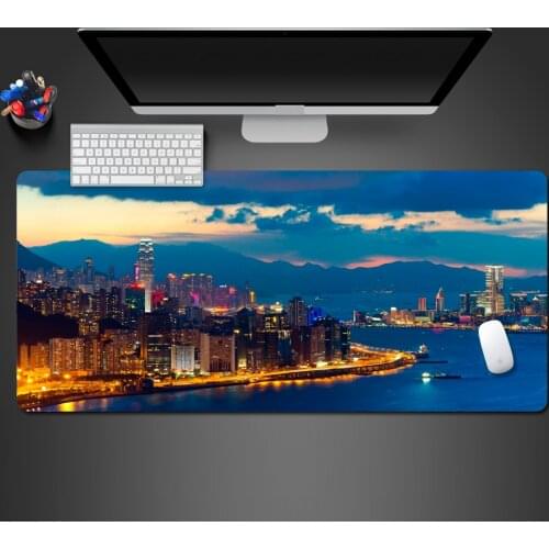 Cool Urban Bay Night Scene Mouse Pad Washable Personality Game Player Mousepad Table To Computer Gamibg Mouse Mat Landscape Pads