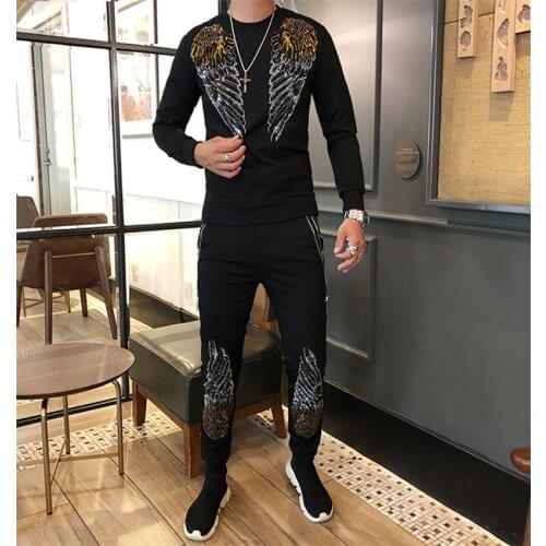 Hot Selling Leisure Suits For Men Solid High Quality Casual Men Tracksuit Set