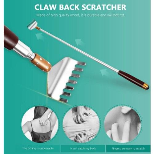 Multifunction Steel Back Scratcher Telescopic Pocket Handy Clip Body Massager Cool Scra Extendable Back Relaxatio B6W8