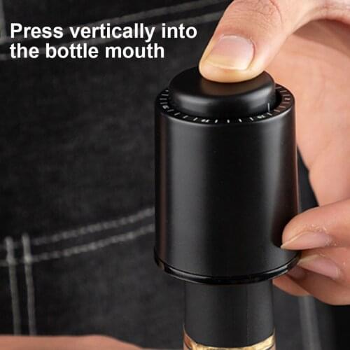 Reusable Wine Bottle Stopper Beverage Vacuum Sealer Saver with Time Scale for Fresh Keeping