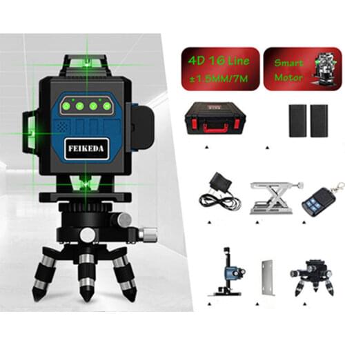2021New Professional Quality Smart leveling 16 Line 4D Laser Level 50HW Green Beam 360 Vertical And Horizontal Smart Control
