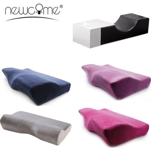 NEWCOME Soft Eyelash Extension Pillow Sleep Flannel Pillows Eyelashes Rebound Relieve Cervical Pillows for Salon