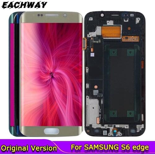 ORIGINAL 5.1'' SUPER AMOLED Display for SAMSUNG Galaxy S6 edge LCD + Frame G925 G925F Touch Screen Digitizer S6 edge display