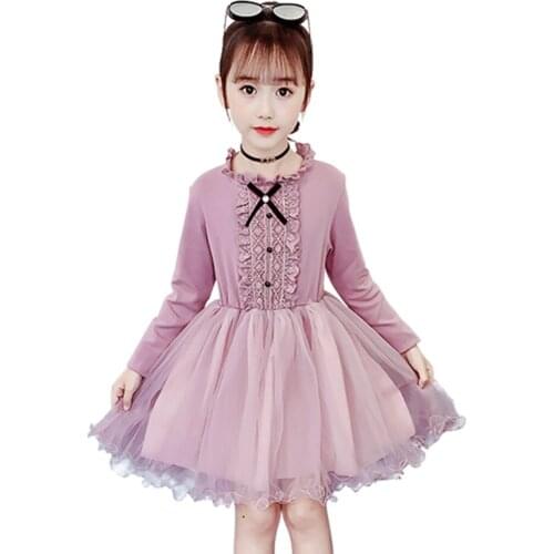 Dress For Girls Floral Pattern Girls Princess Dress Kids Spring Autumn Dress Kids Teenage Girl Costume 6 8 10 12 14