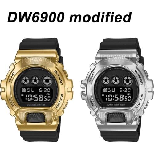 For DW6900 Metal Bezel Watch Band Strap 316L Stainless Steel Watchband Watch Bezel Watch Frame Bracelet Accessory Repair Tool