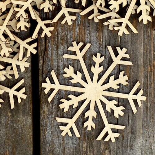 Wooden Plain Snowflake Craft Shape Ply Christmas Decoration snow