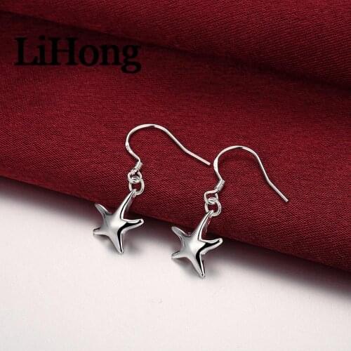 New 925 Sterling Silver Earrings, Small Starfish Earrings, Star Earrings Female Five-Pointed Star Earrings, Glamour Jewelry, Wed