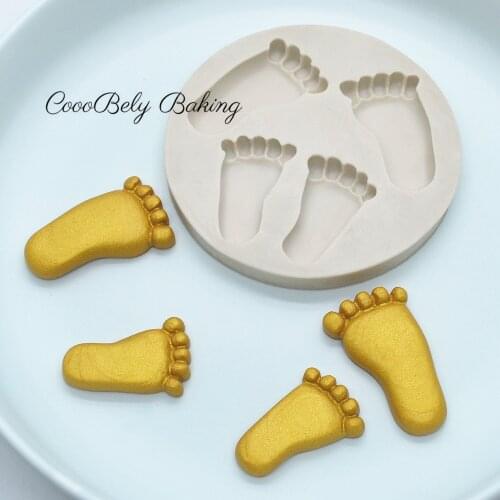 Cute Baby Feet Silicone Resin Molds Fondant Molds Cake Tools Chocolate Cake Decorating Tools ,Baking Tools For Cakes FM024