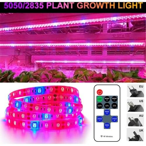 Grow Lamp LED Strip Light Phyto LED Plant 5050 Full Spectrum Hydroponic Tape for Seeds Plants Greenhouses Growth Light Dimmer