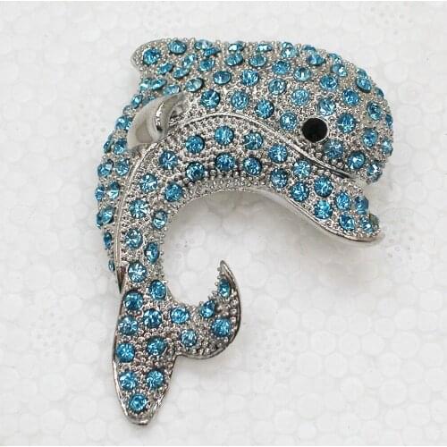 12pcs/lot Wholesale Fashion Brooch Rhinestone Porpoise Costume Pin brooches & Pendant C101515