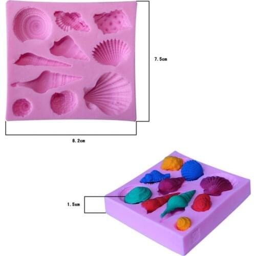 2 Colors Optional 3D Seashell Beach Shells Silicone Cake Molds Non-Stick Birthday Wedding Cake Decorative Fondant Baking Mold