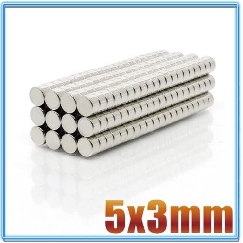 100Pcs 5x3 Neodymium Magnet 5mm x 3mm N35 NdFeB Round Super Powerful Strong Permanent Magnetic imanes Disc 5*3