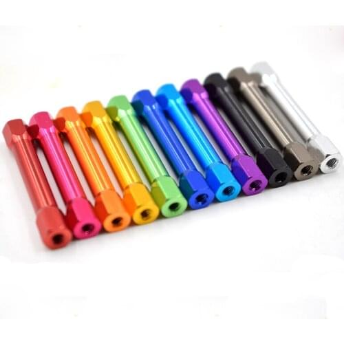 2pcs M3 double hexagon aluminum column connecting post ultralight aluminium tube aircraft model rack accessories screws color
