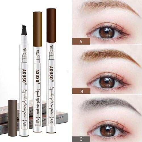 3 Colors Microblading Eyebrow Tattoo Pen Waterproof Tattoo Durable Eye Brow Pencil Smudge-proof Fine Sketch Liquid Eyebrow Pen