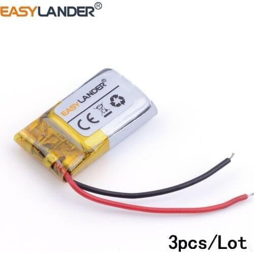3pcs/Lot 3.7V 80mAh 401220 Rechargeable li Polymer Li-ion Battery For bluetooth headset mouse Bracelet Wrist Watch 041220