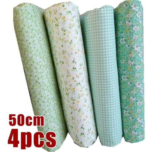 4pcs 25cm/50cm Colourful Fabric Cloth Square Sewing Cotton Cloth Patchwork Soft Floral Fabric DIY Handmade Craft Material