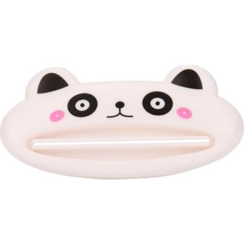 50%HOTCartoon Pig Panda Cat Bathroom Tube Rolling Holder Squeezer Toothpaste Dispenser
