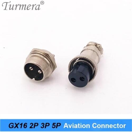 Turmera GX16 Aviation Plug Socket Connector 2P 3P 5P Pin Use for E-scooter and Electric Bike Charging Charger Plug Male & Female
