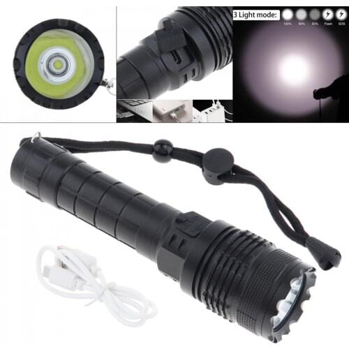 B97 8000 Lumens 5 Modes L2 LED Flashlight Tactical Torch Powerful Usb Rechargeable Hunting Light Use 18650 Battery for Camping