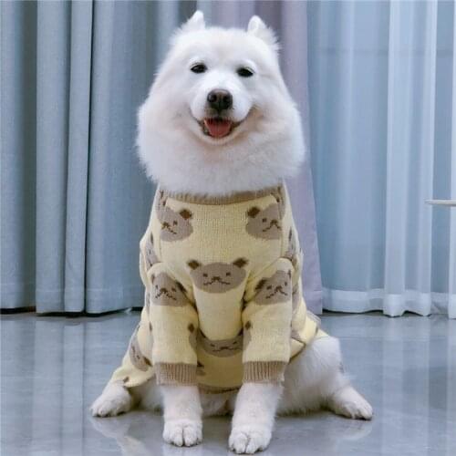 Big Pet Dogs Winter Clothes Fashion Cute Bear Pattern Sweater