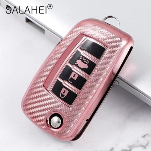 TPU Carbon Fiber 4 Buttons Car Key Cover Case For Nissan Qashqai J11 X-trail Murano MAXIMA ALTIMA Juke Car Styling Accessories