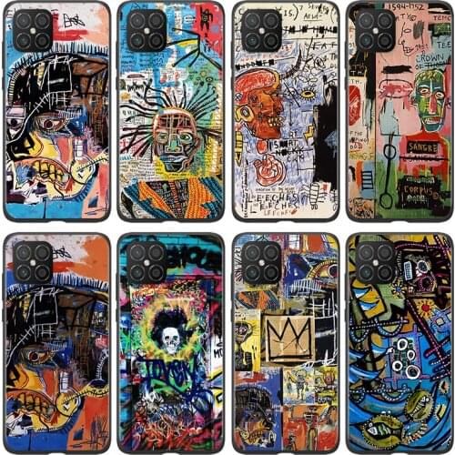 Jean Michel Basquiat Art Graffiti For Huawei Nova 8 7 6 SE 7i 5T 5i 5Z 5 4E 4 3i 3E 3 2i 2 Lite 2 Pro 2017 Black Phone Case