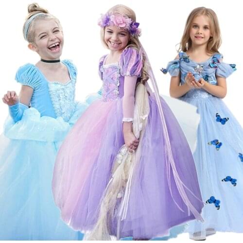 Girls Kids Halloween Princess Dress Cosplay Princess Princess Costume Children Fancy Dress Up Birthday Robe Fille Disfraz