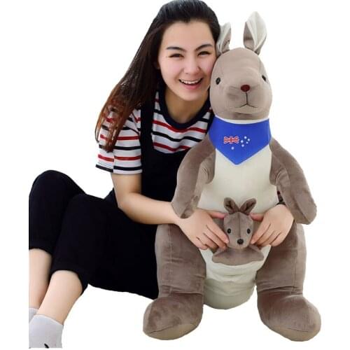 Dorimytrader New Big AU Kangaroo Plush Toy Cute Stuffed Animal Doll Pillow for Baby Gift 39inch 100cm DY60175