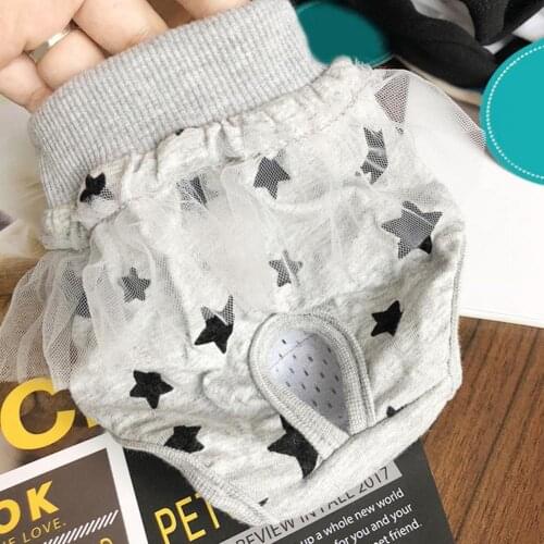 Cotton Useful Small Dog Physiological Diaper Lightweight Male Dog Diaper Lace Design for Daily Life