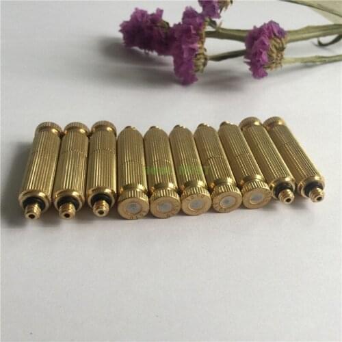 H254 High pressure Thread 10/24" brass spray garden nozzle 0.1mm-0.6mm orifice mist sprinkler for mist cooling system 50pcs/pack