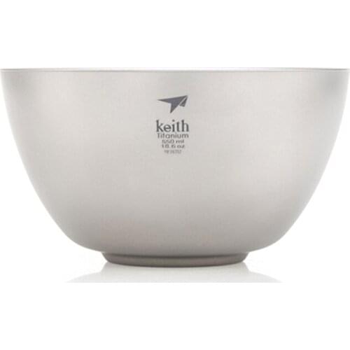 Keith Titanium Double Wall Bowl Rice Bowl Container Food Storage Non Slip Anti-scalding Lightweight Bacteriostatic Tableware