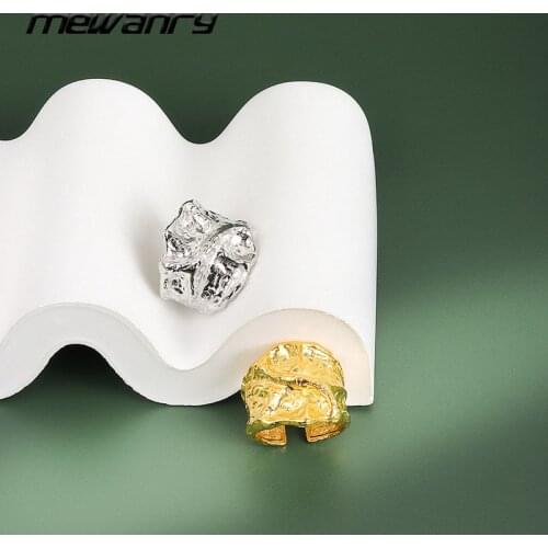 Mewanry Irregular Wide Noodles 925 Sterling Silver Rings for Women Vintage Trend Simple Design Punk Party Jewelry Birthday Gifts