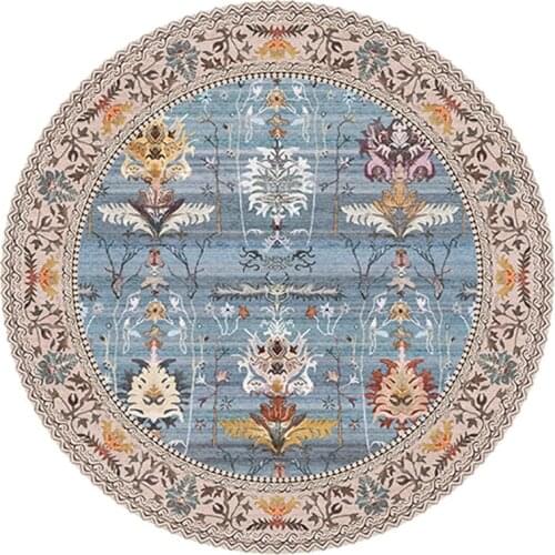 India Mandala Morocco Round Carpet For Living Room Retro American Style Round Rug Floor Mat Flower Modern Kids Persian Carpet