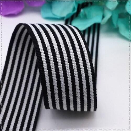 1 Meter 25mm (1 inch ) Width Black white stripesGrosgrain ribbons Belt garment Accessories Hand Made DIY Sewing Elastic Webbing