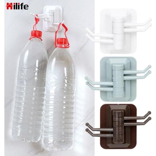 Multifunction Strong Stick Wall Hanger 180 Degree Rotatable Multi-Purpose Hooks Hanger For Kitchen Bathroom Self-Adhesive Hook