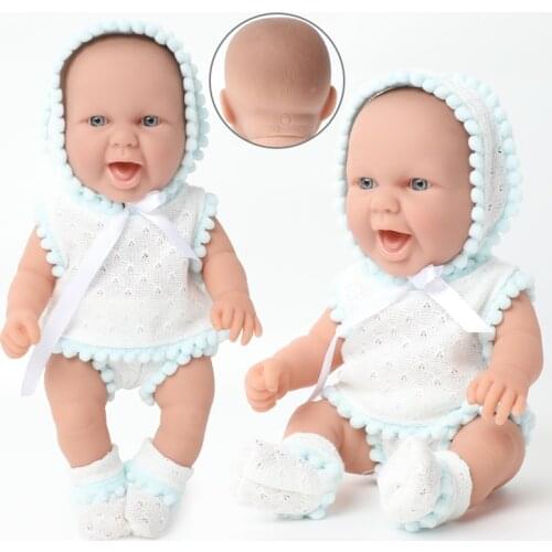 10 inch simulation bebe reborn newborn Full body soft silicone waterproof doll 25cm Pink blue Hat cute baby gifts kids toy