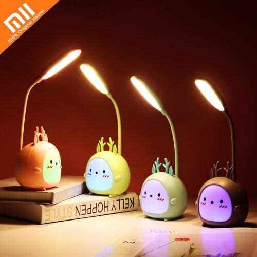 Xiaomi LED Table Lamp USB Charging Desk Lamp Three-speed Dimming Cute Dormitory Reading Lamp Eye Protection Bedroom Night Light