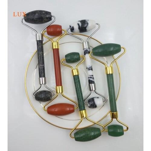 Natural Green Aventurine Roller Massage Stick Germanium Stone Roller Massager relieve fatigue Brush Skin Health Beauty Tool