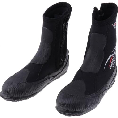 Unisex 5mm Premium Neoprene Hi Top Wetsuits Zipper Boot Diving Boots Water Sports Snorkeling Booties Shoes