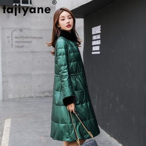 Mink Fur Collar Real Genuine Leather Jacket Autumn Winter Coat Women Clothes 2020 Sheepskin Down Coat Chaqueta Mujer ZT4910