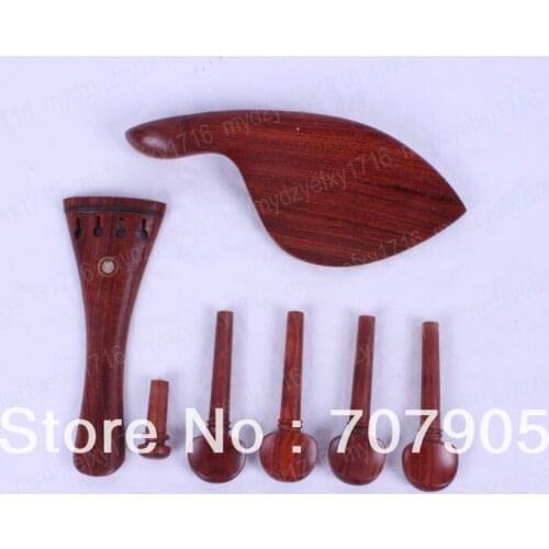New 3x tailpiece+ chinrest+ endpin +12x pegs Rosewood Shell inlay Parts 4/4