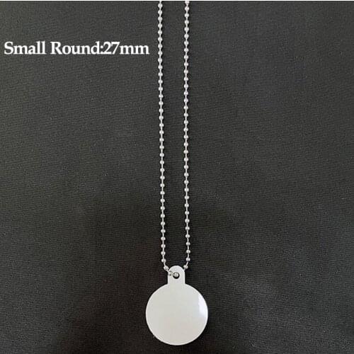 27mm Round Circle sublimation blank dog tags necklace pendants hot transfer blank necklace pendant consumable supplies wholesale
