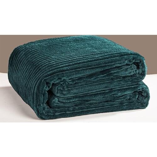 Bonenjoy Bed Blanket Green Color Soft Flannel Blanket Single Queen King Warm Plaids for Beds mantas de cama Thow Blankets