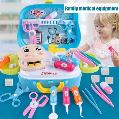 Package mail childrens simulation medical equipment stethoscope small dentists suitcase medicine box doctors toy girls house