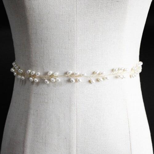 Trendy wedding sashes for wedding dress stylish imitation pearl wedding belts for bridal accessories