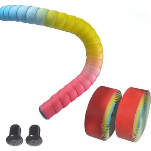 Anti-skid 2.16M PU Soft Road Bike HandleBar Tape Leather EVA Bicycle Grips Cork Handlebar adhesive Tape Bar Plugs belt straps
