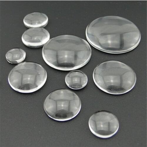 20pcs/lot 6/8/10/12/13/14/15/16/18mm Clear Transparent Round Glass Cabochon Beads for DIY Charm Pendant Necklace Jewelry Making