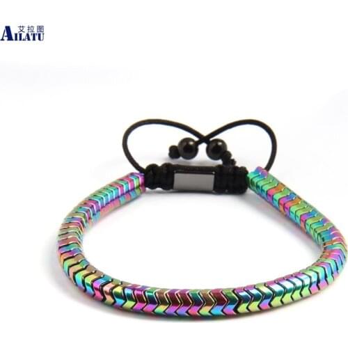 Ailatu Luxury Men Bracelet 6mm New Snake Beads Braiding Jewelry For Cool Men Gift